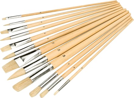Silverline Penselen set - Platte, Ronde en Spitse Punten - 12 delig