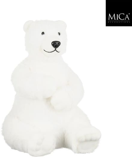Mica Decorations - Decoratie IJsbeer - 40 x 32 x 48 cm - Wit