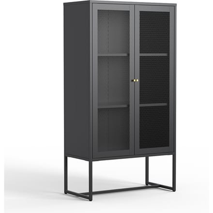 Milton & Oldbrook Vitrinekast Athens Zwart 80 x 40 x 150 cm