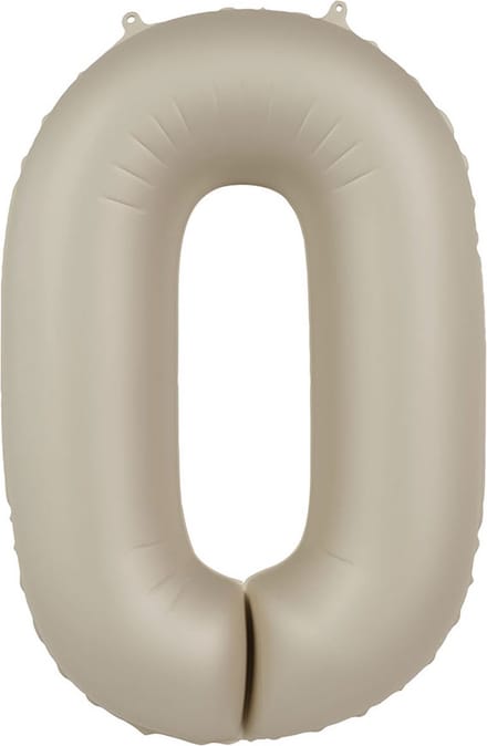 Folieballon Cijfer 0 - Creamy Latte - Ultra Matt - 86 cm