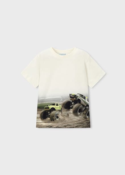 MAYORAL - Jongens t-shirt - Maat 134 - Jongens - Creme -