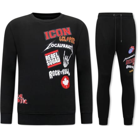 Exclusieve Joggingpak Heren - ICON Rocks - Zwart