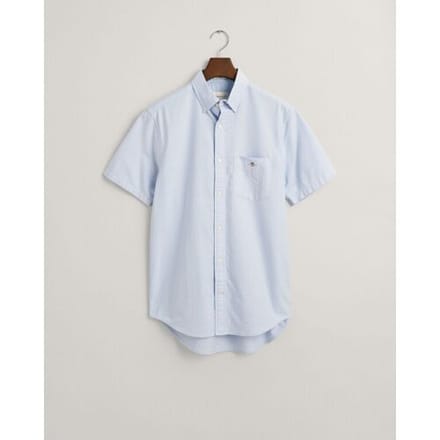 Gant Overhemd Uni Oxford Button Down Short Sleeve Licht Blauw / male