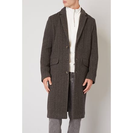 American Vintage Long Sleeves Buttoned Coat Chevron Navy Gris Taglia: S | Cappotti monopetto Outlet | Uomo | Blu