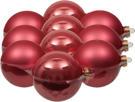 12x stuks kerstversiering kerstballen bubblegum roze van glas - 10 cm - mat/glans - Kerstboomversiering