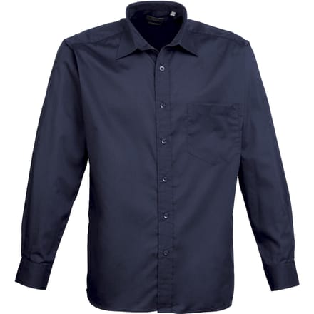 Premier Heren Premier Poplin Formeel Overhemd Met Lange Mouwen (Marine)