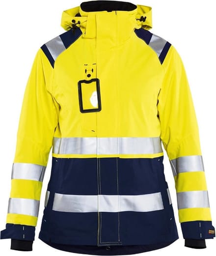 Blåkläder 4904-1987 Dames Shell jack High Vis Geel/Marineblauw maat M