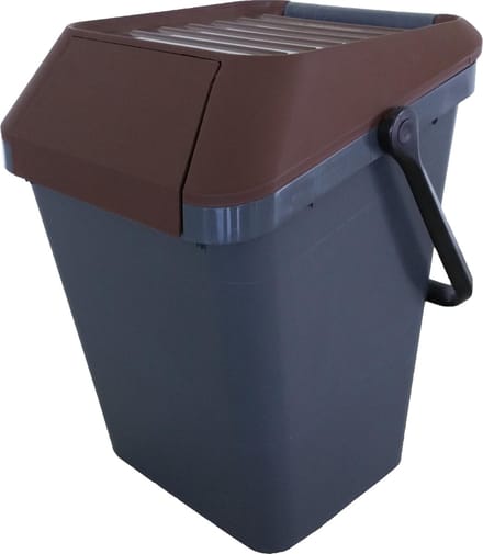 EasyMax afvalemmer 45 liter grijs/bruin - stapelbaar