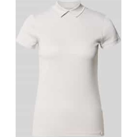 slim fit T-shirt met hoogsluitende polokraag