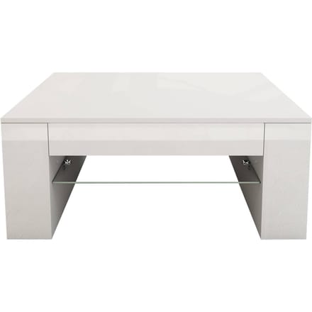 Salontafel met Glazen Planchet en 4 Planken 100x42x60 cm Wit ML-Design