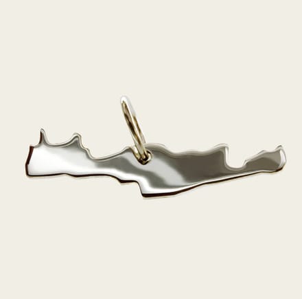 Zilveren Landkaart Kreta ketting hanger