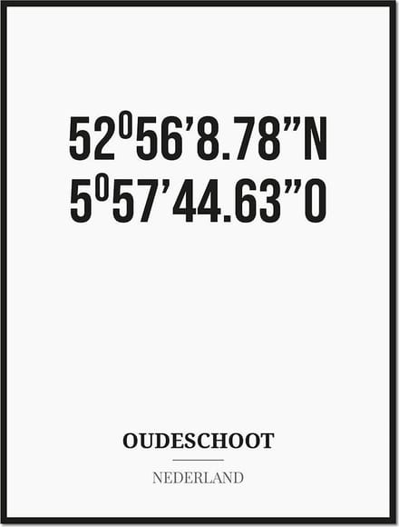Poster/kaart OUDESCHOOT met coördinaten