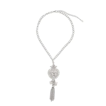 Behave - Ketting - Hartvormige hanger met vlinder - Schelp hart - 45 cm (+ 7,5 cm verlengketting)