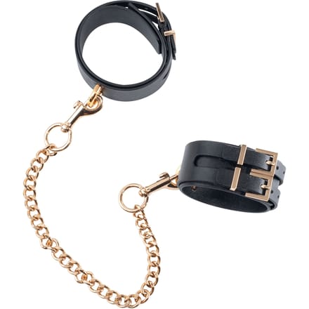 Guilty Pleasure BDSM Gp Premium Ankle Cuffs met Chain Handboeien - Zwart