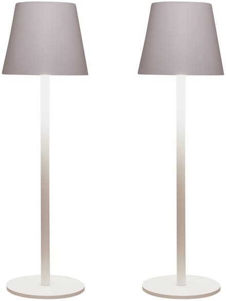 Anna Collection Portable tafellamp Ambiance - 2x - wit - 27 cm - aanraaksensor - draadloos/oplaadbaar met USB - binnen/buiten