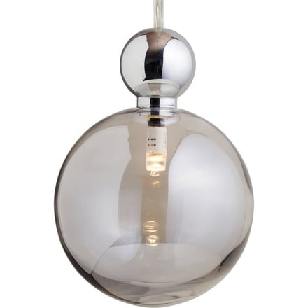EBB & FLOW Uva L hanglamp, bol zilver rookgrijs