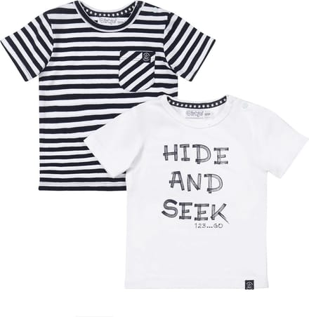 Dirkje R-HIDE AND SEEK 2 PACK Jongens T-shirt - Navy - Maat 68