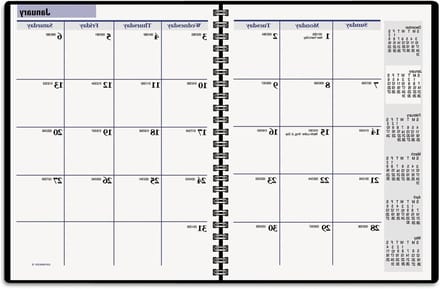 Maandplanner - Kalender Planner - Afspraken Plannen - Compact Formaat - 17.5 x 22.2 cm - Zwart