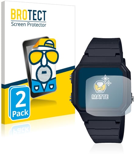 BROTECT - Screenprotector voor Casio Unisex A168WA-1YES - Folie Beschermfolie matte 2 Stuks