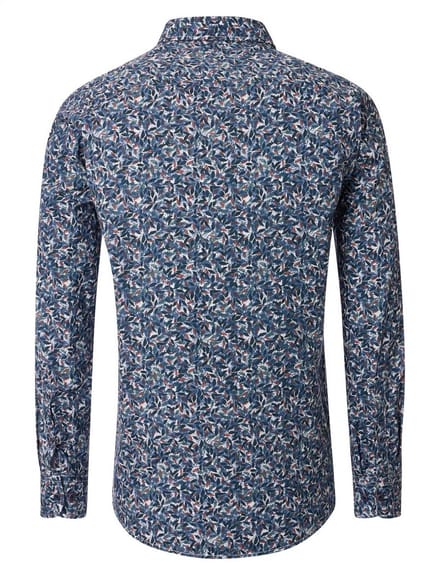 blauw geprint modern Casa Moda casual fit overhemd
