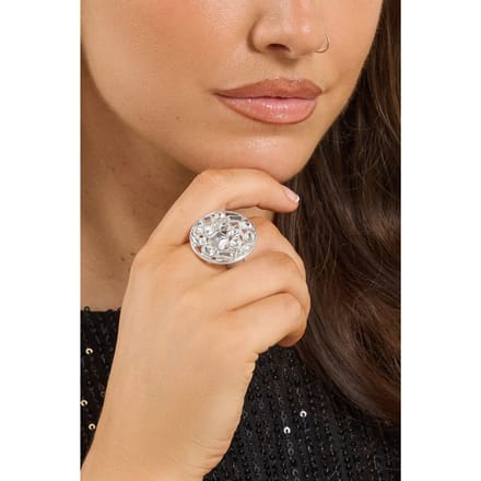 Yours Zilverkleurige Statement Kristal Stretchringsize One Size