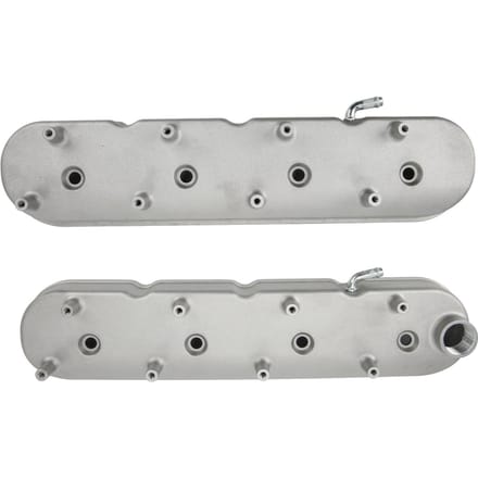 2 Stuks Motor Kleppendeksel Gegoten Aluminium Zilver Matte Afwerking met Veerpotenbeugel Oliedop voor LS LS1 LS2 LS3 LS6 LS7 5.3 white