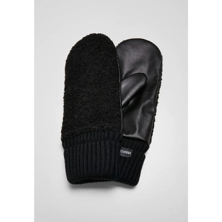 Urban Classics - Sherpa Imitation Leather Handschoenen - S/M - Zwart