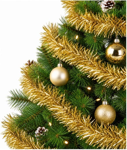 Benson Kerstslinger guirlande - goud - glanzend lametta - 270 cm - feestelijk - kerstversiering