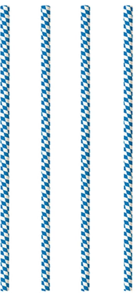 10x 100 Drinkrietjes papier Ø 6 mm · 20 cm Beiers blauw