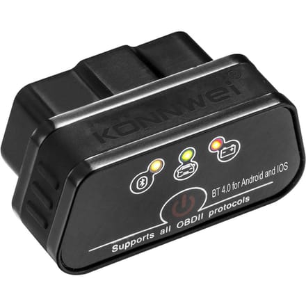 KONNWEI KW901 OBDII BT 4.0 Draadloze automotorfoutdiagnosetester Testerscanner Auto zwart
