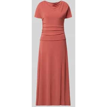 cocktailjurk met cascadehals en draperieën