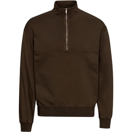 Sweatshirt 1/4 rits Colorful Standard Organic coffee brown
