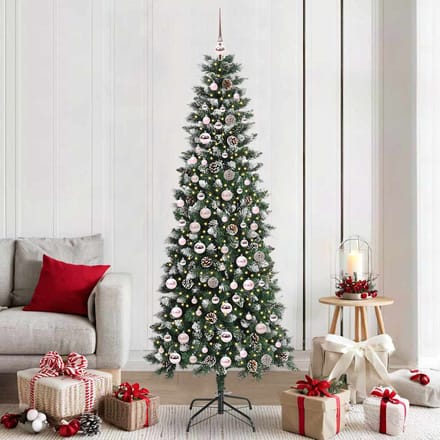 vidaXL - Kunstkerstboom - Groen - 210 - cm - PVC - en - Plastic - en - Staal