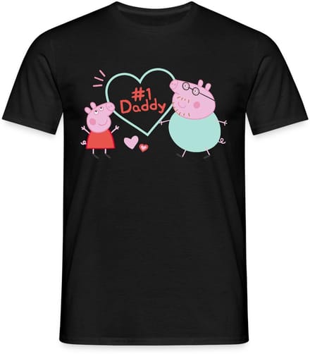 Peppa Pig Design Nr. 1 Papa: Peppa & Papa Pig T-Shirt Heren