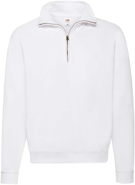 Sweatshirt Fruit Of The Loom Classic Zip Neck Volwassen Blanco - S