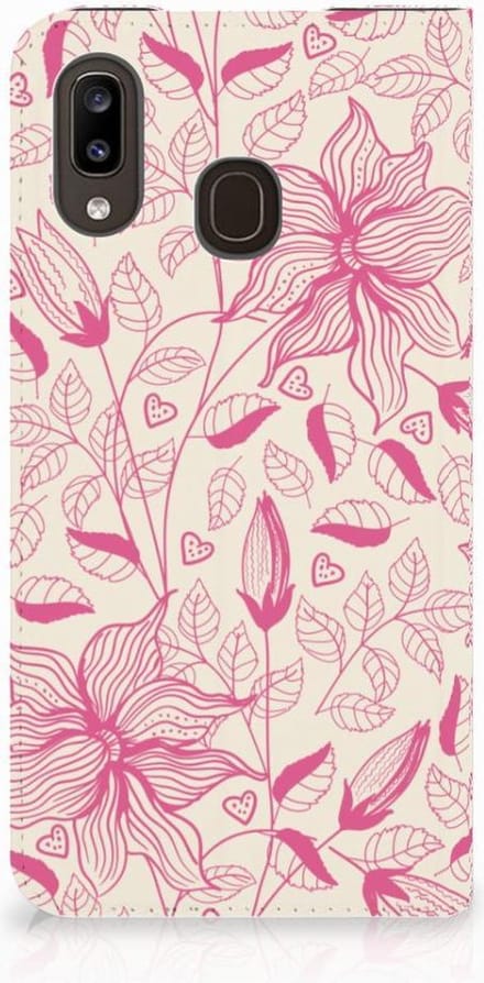 Samsung Galaxy A30 Smart Cover Pink Flowers