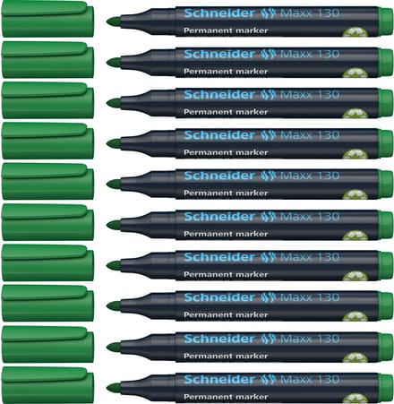 Schneider permanent marker - Maxx 130 - ronde punt - schrijfkleur groen - doos 10 stuks