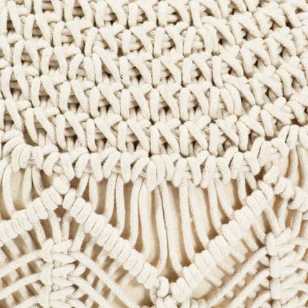 vidaXL - Poef - macramé - handgemaakt - 45x30 - cm - katoen