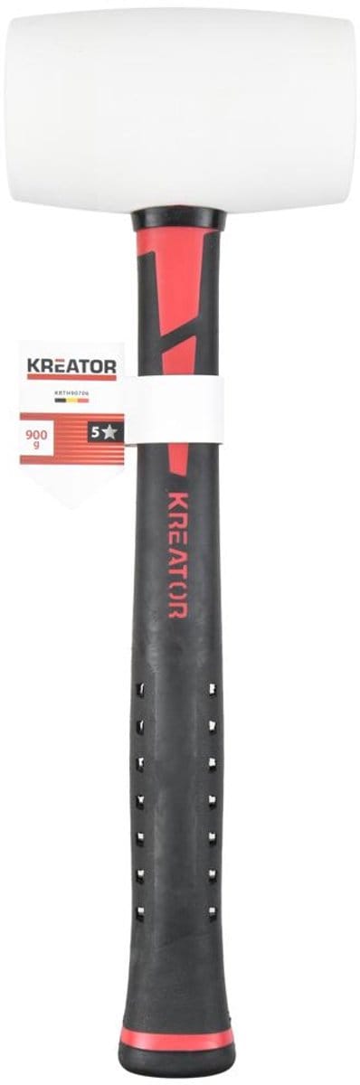 Kreator - Hand tools - KRTH90706 - Rubberen hamer - 900g - fiber - wit