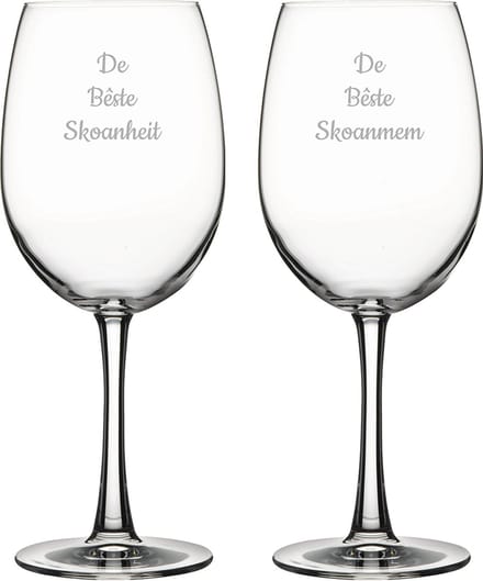 Gegraveerde Rode wijnglas 58cl De Bêste Skoanheit- De Bêste Skoanmem