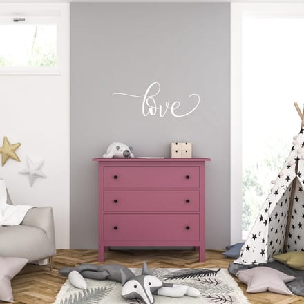 Muursticker - Love - 40,6 x 101,5 - Wit