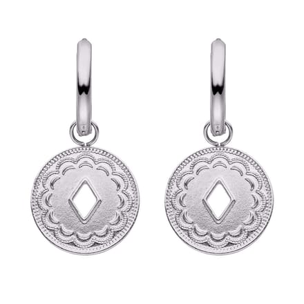 Victorious Dames Oorbellen Zilver – Rond met Ruit – 2.5CM