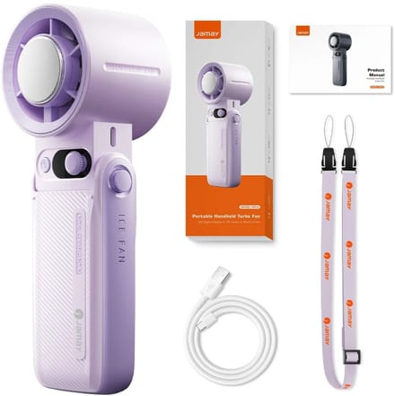 HOB TurboFlow Pro - HandVentilator - Mini Ventilator - Ventilator Draagbaar - Krachtig Design - 8000 mAh - 199 Snelheden - Roze