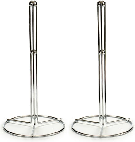 Arte r Basic metalen keukenrolhouder rond - 2x stuks - 15 x 31 cm - stijlvol - praktisch - compact - stevig