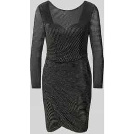 Knielange cocktailjurk met strass-steentjes