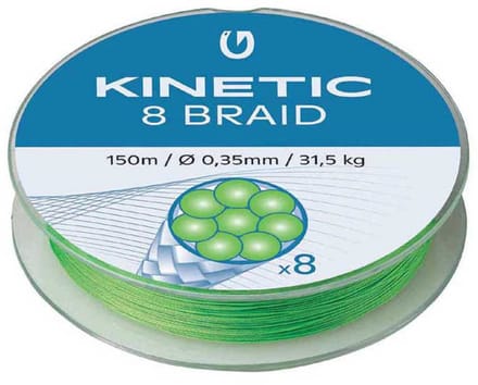 Kinetic 8 150 M Gevlochten Vislijn Zilver 0.120 mm