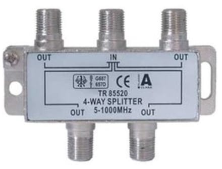 F splitter met 4 uitgangen / 5-1000 MHz