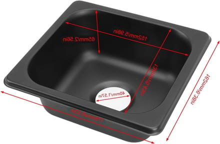 Handwasbak van RVS voor Camper, Caravan en Boot - Compacte Buitenkeuken, 176x162x65mm