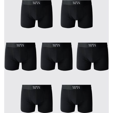 7-pack Zwarte Herenboxers | Black | Size XS
