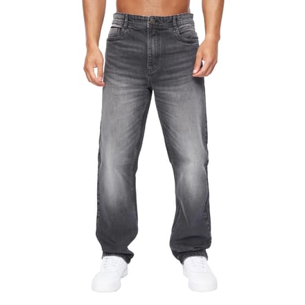 Duck and Cover Heren Rushawn Relaxed Fit Jeans (Zwart)